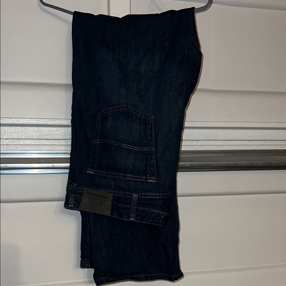 Men's Dark Lee Blue Denim Jeans - Classic Regular boot cut!